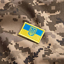 Шеврон на липучці Прапор України з Тризубом 3,5х5,5 см вишитий патч нашивка, фото 4