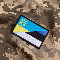 Шеврон на липучці Україна та Естонія прапор України та Естонії 5х8 см вишитий патч нашивка, фото 4