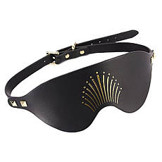Розкішна маска на очі Zalo Blindfolds Black, натуральна шкіра, Київ