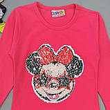 Лонгслів Minnie Mouse для дівчинки (двосторонні паєтки). 86-92; 110-116; 122-128 см, фото 3