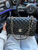 Женская сумочка шанель черная Chanel Black изысканная вместительная сумка