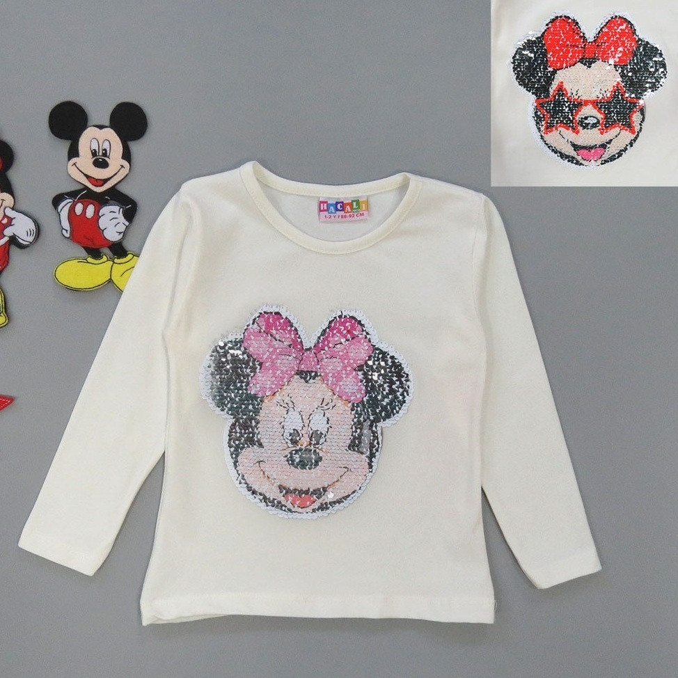 Лонгслів Minnie Mouse для дівчинки (двосторонні паєтки). 98-104; 122-128 см