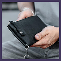 Стильный мужской клатч-кошелек из натуральной зернистой кожи SKILL Trampl, качественная сумка портмоне