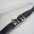 Шкіряний ремінь срібна пряжка автомат ШК-00101 пояс Чорний, фото 6