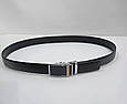 Шкіряний ремінь срібна пряжка автомат + золота вставка ШК-00103 пояс Чорний, фото 2