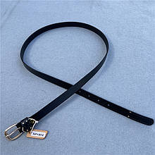 Жіночий шкіряний ремінь срібна класична пряжка ШК-00107 пояс Чорний