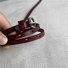 Міні шкіряний ремінь срібна пряжка отвори КРУГЛІ ШК-00108-1 пояс вузький Бордовий