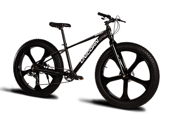 Гірський алюмінієвий велосипед на литих дисках Unicorn Grizzly Fat-Bike 26 ⁇  Рама 17 Чорний