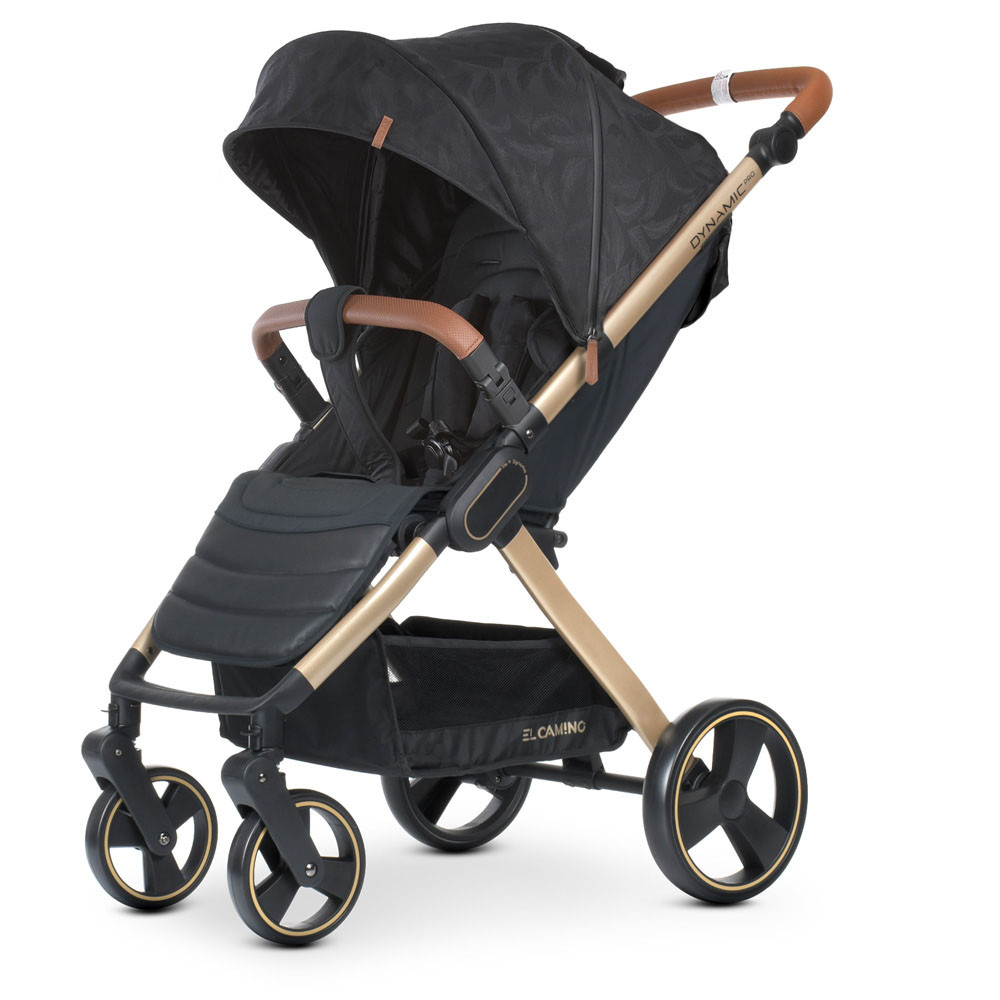 Коляска прогулянкова дитяча з москітною сіткою та дощовик El Camino DYNAMIC PRO ME 1053G Special Black Чорний, фото 1