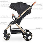 Коляска прогулянкова дитяча з москітною сіткою та дощовик El Camino DYNAMIC PRO ME 1053G Special Black Чорний, фото 2