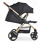 Коляска прогулянкова дитяча з москітною сіткою та дощовик El Camino DYNAMIC PRO ME 1053G Special Black Чорний, фото 3