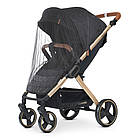 Коляска прогулянкова дитяча з москітною сіткою та дощовик El Camino DYNAMIC PRO ME 1053G Special Black Чорний, фото 7