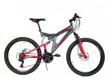 Гірський велосипед 24 дюйми розмір рами 17" Azimut Power GFRD Сіро-червоний