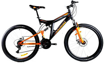 Гірський велосипед 24 дюйми розмір рами 17" Azimut Scorpion GFRD Чорно-оранжевий