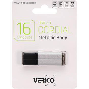 Флешка для зберігання інформації Verico USB 16Gb Cordial Silver 601293 Срібляста