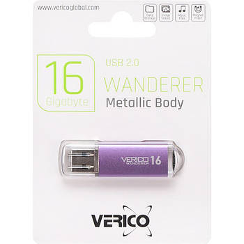 Флешка для зберігання інформації Verico USB 16Gb Wanderer Purple 600647 Пурпурна в упаковці 1 шт