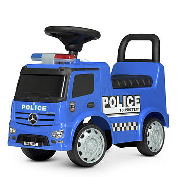 Дитяча каталка-толокар у вигляді Поліцейської машини Mercedes з мигалками та пищалкою на кермі Bambi 657-4 Синій
