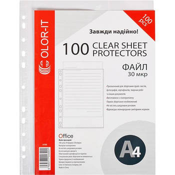 Файл прозорий формат А4 на 30 мікронів "C" Original в упаковці 100 штук