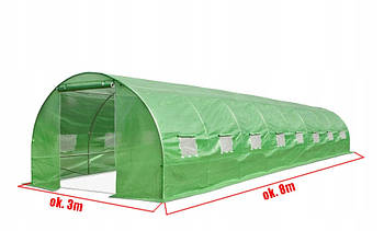 Теплиця парник 3х8 м для городу Flora Garden 24 м² з 3 шаровою армованою плівкою