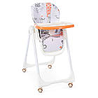 Дитячий стільчик на коліщатках для годування зі столиком Bambi M 5673-7 Помаранчевий, фото 4