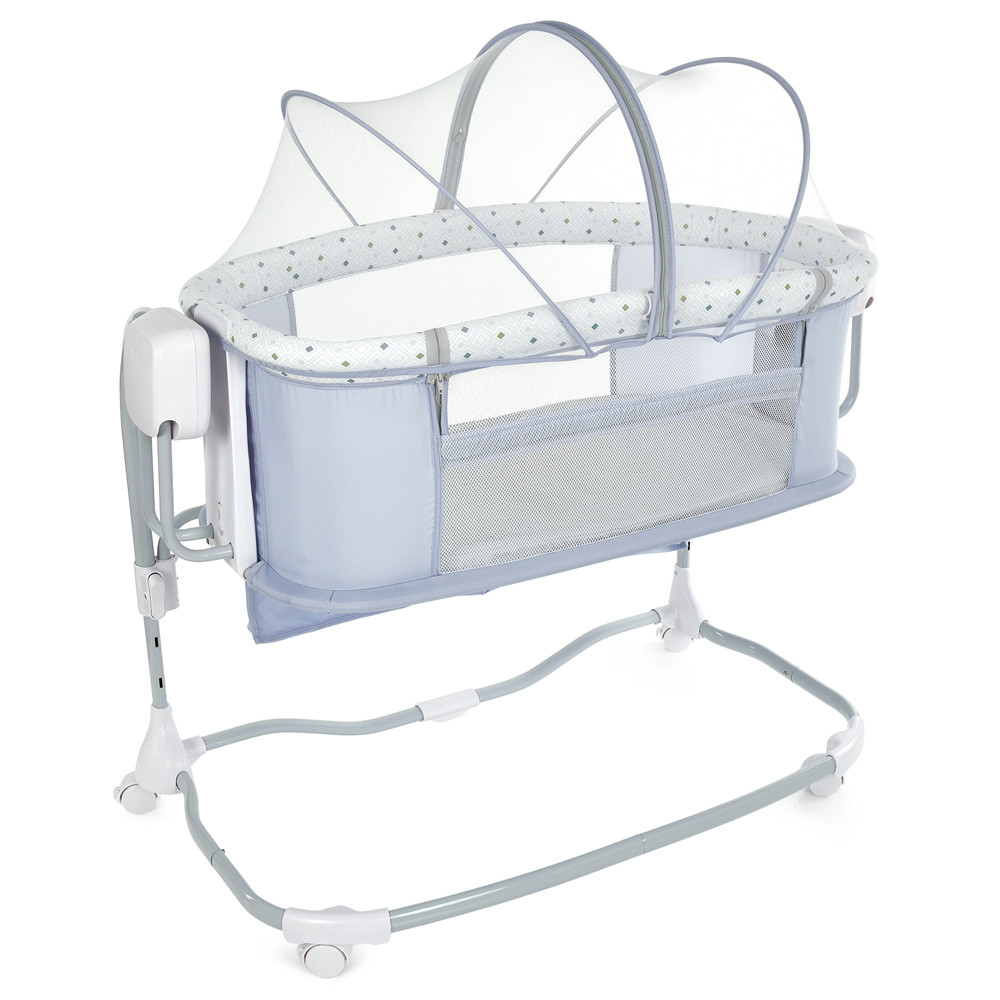 Приставне ліжечко для новонароджених з функцією гойдання та таймером Mastela 8601 Білий