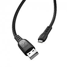 USB кабель Hoco S6 Micro USB Sentinel для зарядки та передачі даних з таймером (1200mm) чорний