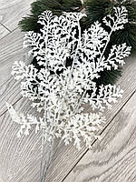 Новорічна гілочка для декору. Гілочка декоративна — ажур (біла 10 штук), фото 7