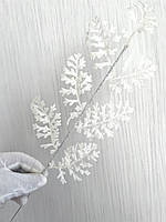 Новорічна гілочка для декору. Гілочка декоративна — ажур (біла 10 штук), фото 4