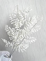 Новорічна гілочка для декору. Гілочка декоративна — ажур (біла 10 штук), фото 6