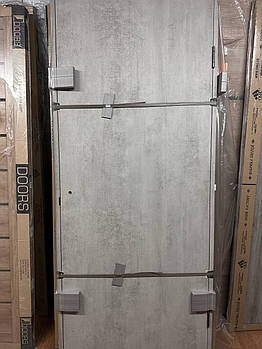 Двері міжкімнатні в зборі (дверь+короб+петлі+механізм) Бетон 60х2000 70х2000, 80х2000
