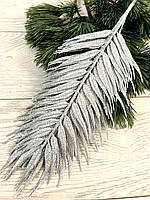Лист папороті срібло. Новорічний срібний лист ( 10 штук), фото 4