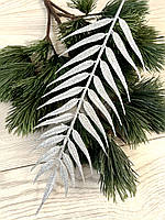 Лист папороті срібло. Новорічний срібний лист ( 10 штук), фото 7