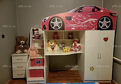 Дитяча кімната ліжко-машинка, безкоштовна доставка