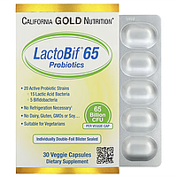 California Gold Nutrition, LactoBif 65, пробиотики, 65 млрд КОЕ, 30 капсул