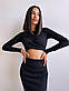 Жіночий костюм із трикотажу кроп топ і довга спідниця з розрізами (р. S, М) 66103216Е, фото 9