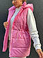 Плащова жилетка подовжена на блискавці з коміром-стійкою і капюшоном (р. 42-46) 514212, фото 8