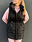 Плащова жилетка подовжена на блискавці з коміром-стійкою і капюшоном (р. 42-46) 514212, фото 10
