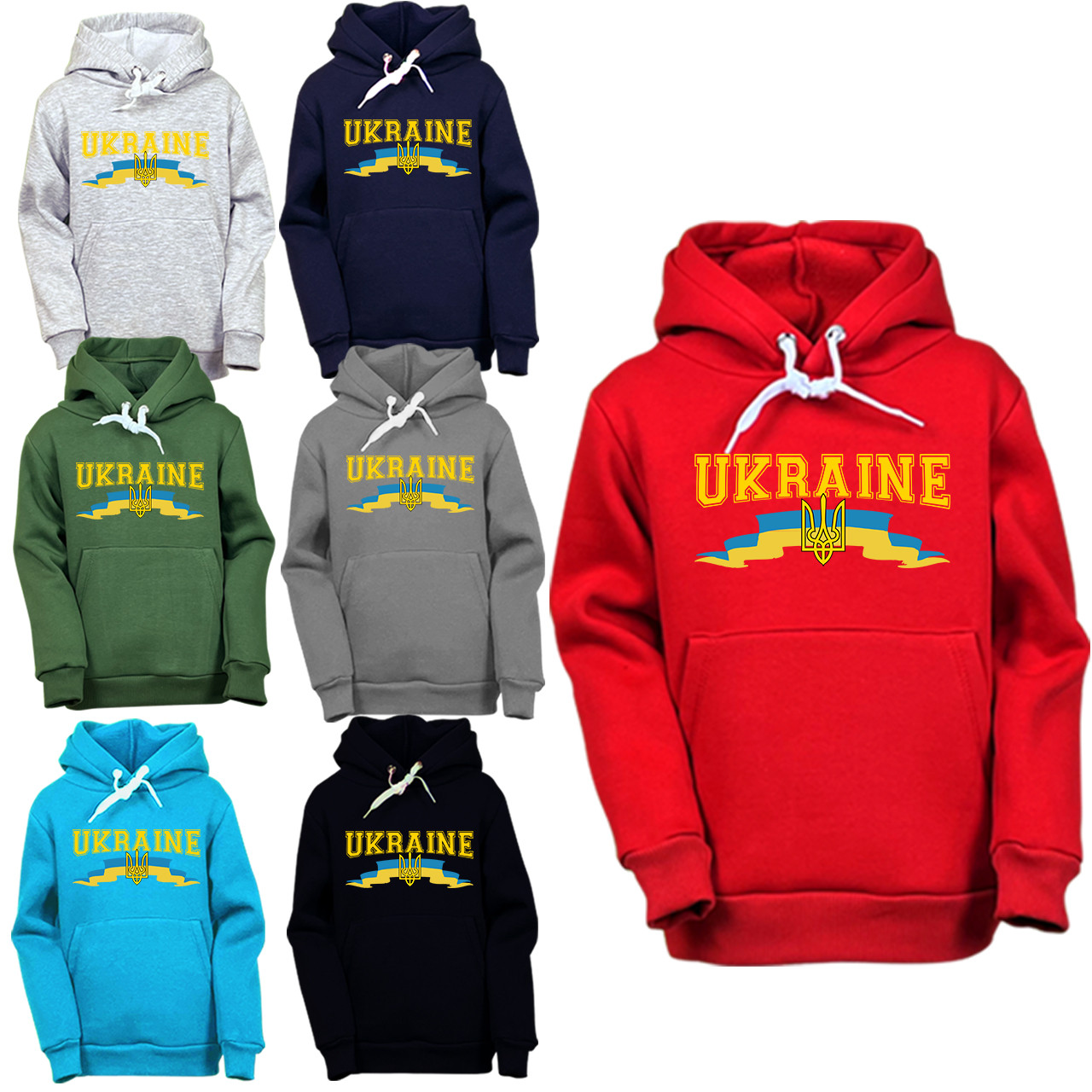 Тепле худі на флісі для хлопчика Ukraine, 3-16 років, фото 1