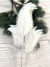 Гілочка папороті для декору. Новорічна гілочка папороті (біла 40 см)