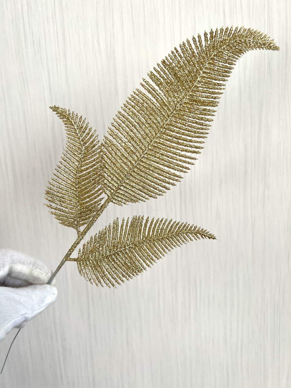 Гілочка папороті для декору. Новорічна гілочка папороті ( золото, фото 1