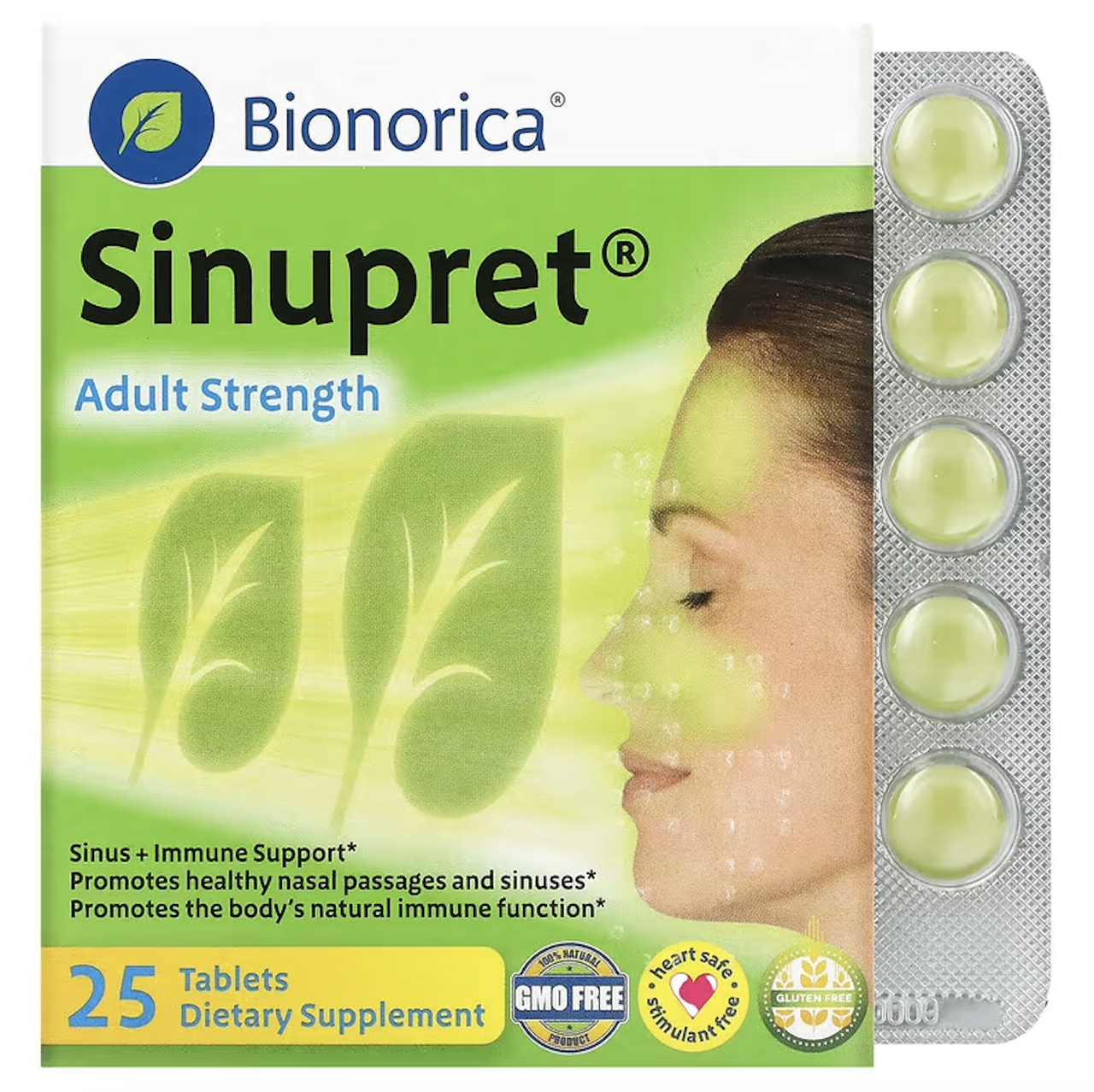 Bionorica, Sinupret, Adult Strength, підтримка здоров'я носових пазух і імунної системи для дорослих, 25 табл