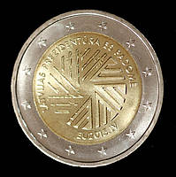 Монета Латвії 2 євро 2015 р. "Управитель Латвії в Раді ЄС"