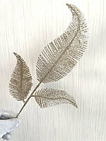 Гілочка папороті для декору. Новорічна гілочка папороті ( Шампань 10 штук), фото 5