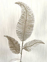 Гілочка папороті для декору. Новорічна гілочка папороті ( Шампань 10 штук), фото 2