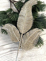 Гілочка папороті для декору. Новорічна гілочка папороті ( Шампань 10 штук), фото 6