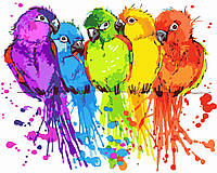 Разноцветные попугайчики LW 810 40*50 Картина по номерам (простая) Origami