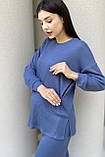 Костюм з трикотажу ангора для вагітних та годування, синій, фото 5