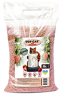 Наполнитель для кошачьего туалета Top Cat Tofu соевый тофу с ароматом клубники 6 л