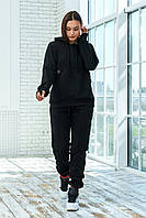 Стильный женский спортивный костюм трехнитка с начесом: худи с капюшоном и штаны