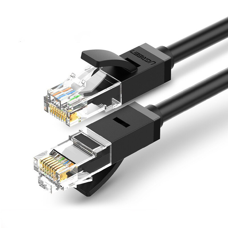 Мережевий кабель для інтернету патч-корд UGREEN Cat6 U/UTP Ethernet Cable 0.5м (чорний) NW102